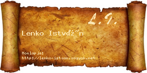 Lenko István névjegykártya